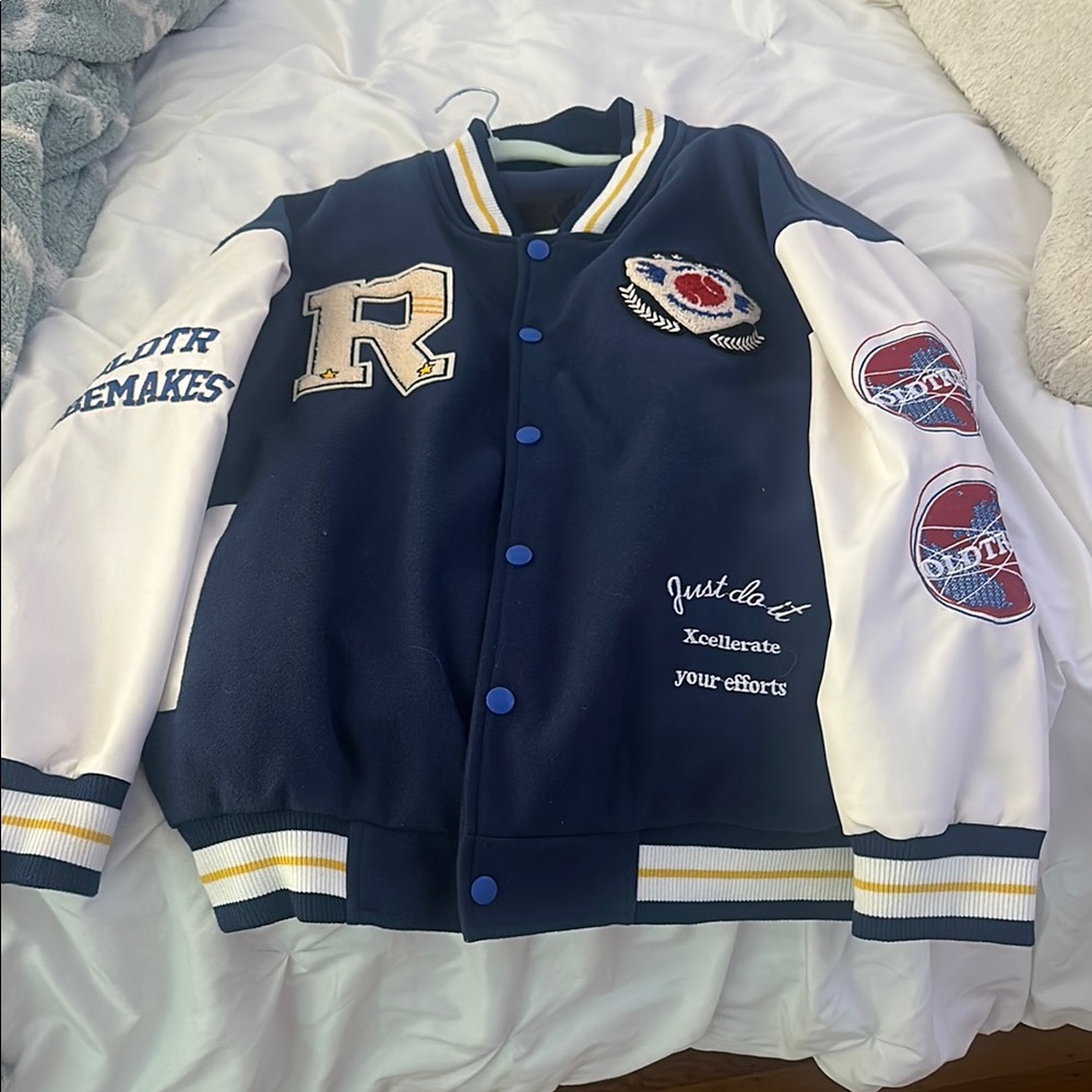 Blue and White Varsity Jacket